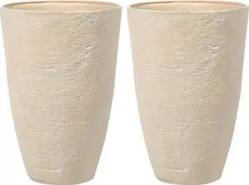 Set vazo lulesh Prosperplast CAMIA, 51 x 51 x 71 cm, 2 copë, bezhë