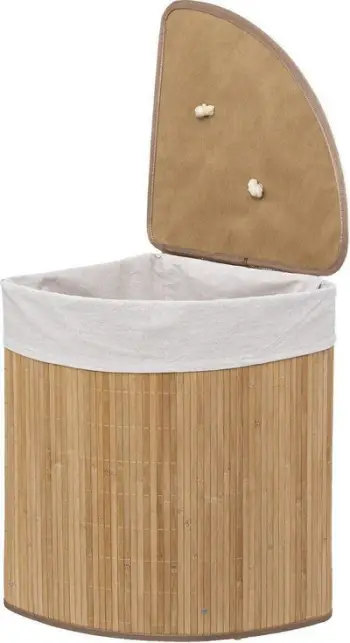 Shportë rrobash qoshe Atmosphera, bambu natyrale, 48L, ngjyrë natyrale