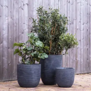 Vazo dekorative Capi Europe Planter Ball Waste Rib NL, 43x41 cm, terrazzo, gri
