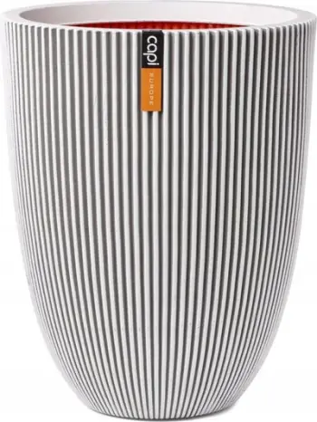 Vazo Capi Europe Elegant Low Groove NL, 46x58 cm, polietilen i ricikluar, ivory e bardhë