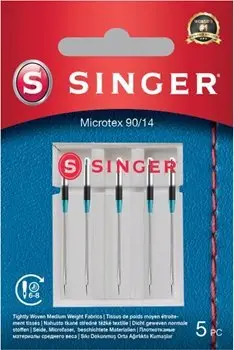 Gjilpëra qepëse Singer 5x90, set 5 copë, trashësi 90, metalike