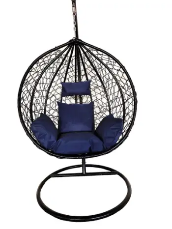 Shtrat lëkundës kopshti Heinner Leon, 115x68x108 cm, kapacitet 100 kg, i zi e blu