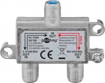 Kombinues SAT TV Wentronic goobay SAT EW, 0.15–860 MHz, 950–2400 MHz, metalik