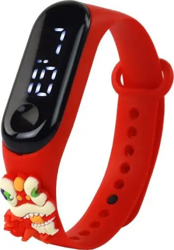 Ora për fëmijë Dragon Touchscreen, ekran me prekje, rrip i rregullueshëm, e kuqe