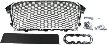Grillë MTuning Audi A4 B8 RS Style, 2012-2015, chrome black, me PDC