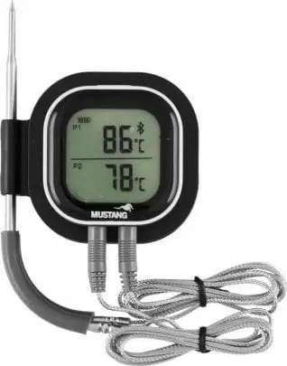 Termometër gatimi Mustang Bluetooth, digjital, për grill dhe furrë, i zi