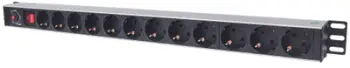 Shirit prizash vertikal Intellinet Network Solutions 714044, 12 dalje Schuko, kabllo 1.6 m, i zi