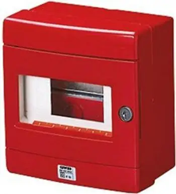 Kasetë urgjence Gewiss GW42202, 8 module, IP55, e kuqe