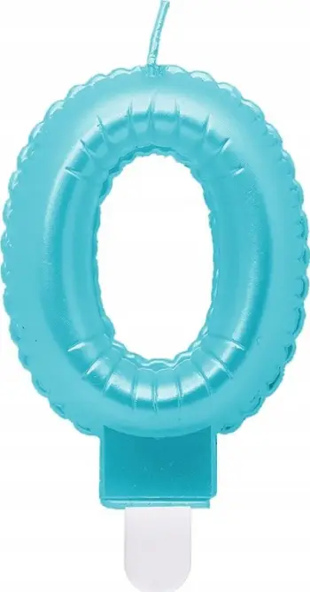 Qiri ditëlindjeje Godan numër 0, 7cm, perlë blu