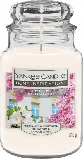Qiri aromatik Yankee Candle Home Inspiration City Blooms, 538 g, në kavanoz xhami, ngjyrë krem