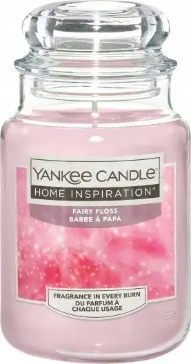 Qiri aromatik Yankee Candle Home Inspiration Fairy Floss, kavanoz i madh, 538g, rozë