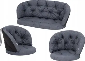Set jastëkësh për mobilie shporteje, 3 copë, 100x50 cm, 50x50 cm, bezhë