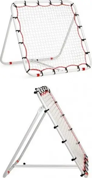 Rebounder futbolli Yakimasport, 110x110cm, kënd i rregullueshëm, i bardhë