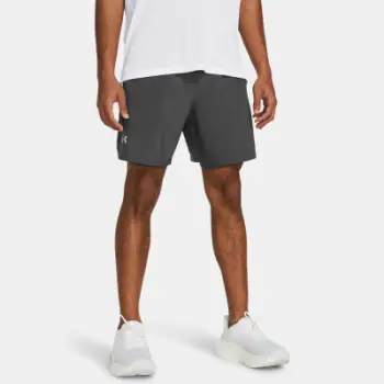 Shorts për meshkuj Under Armour Launch 2 in 1 7", për vrap dhe palestër, Castlerock me elemente reflektive