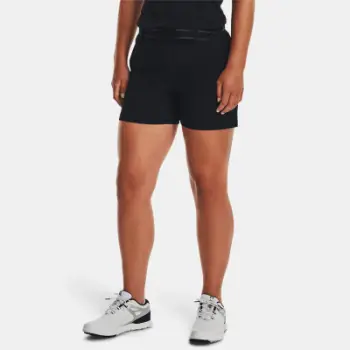 Shorce sportive Under Armour Links Shorty për femra, të shkurtra, e zezë Metallic Silver, masa 6