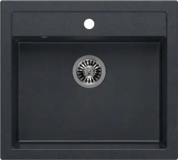 Lavabo kuzhine Quadron BILL 110, GraniteQ, montim undermount, black diamond me elemente çeliku