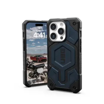 Mbulesë telefoni UAG Monarch Pro për iPhone 15 Pro, me MagSafe, blu Mallard