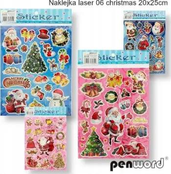 Stickers Krishtlindjesh Penword Christmas Stickers MIX, set dekorativ, motive festive, shumëngjyrëshe