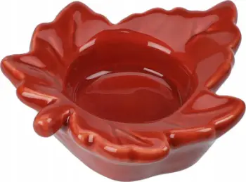 Mbajtëse qiriri tealight Home Styling Collection Maple Leaf, qeramike, 10 cm, e kuqe