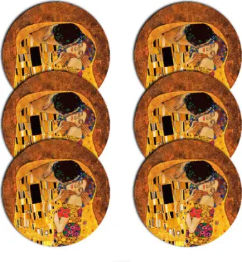 Set mbështetëse tavoline Bertoni Kiss, 6 copë, rrethore 33 cm, shumëngjyrëshe
