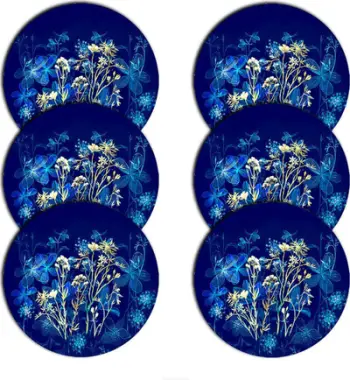 Set nënpjata Bertoni Midnight, 6 copë, rrumbullakëta 33 cm, blu e errët