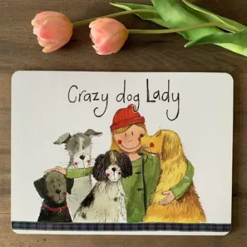Mbajtëse tavoline Crazy Dog Lady, 290mm x 215mm, shumëngjyrëshe