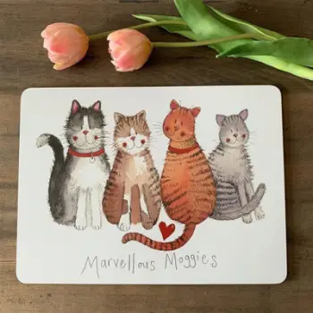Mbulesë tavoline Alex Clark Marvellous Moggies, 29x21.5cm, me tapë, shumëngjyrëshe