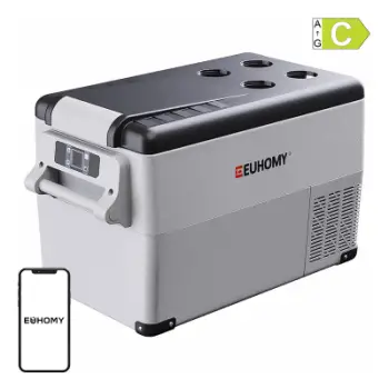 Frigorifer portativ makine Euhomy CF001-35GR, 30L, kompresor, gri e zezë