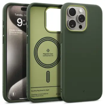 Mbulesë telefoni Spigen Caseology Nano Pop MagSafe për iPhone 15 Pro Max, TPU, Avo Green