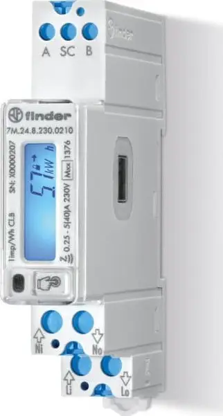 Matës energjie Finder 7M.24.8.230.0210, digjital, 40A, Modbus
