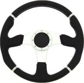 Timon sportiv MTuning Steering Wheel Pro 350mm, ofset 0mm, lëkurë, i zi