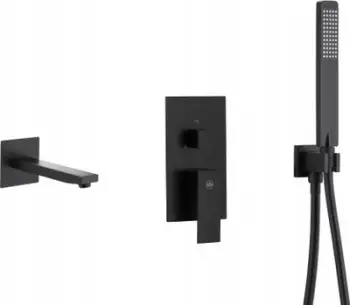 Set i fshehtë për vaskë KFA Moza Black, montim në mur, bronz, i zi mat