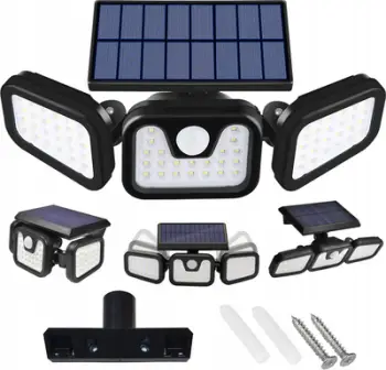 Lampë solare rrugore LED, 100W, IP65 6000K, e zezë