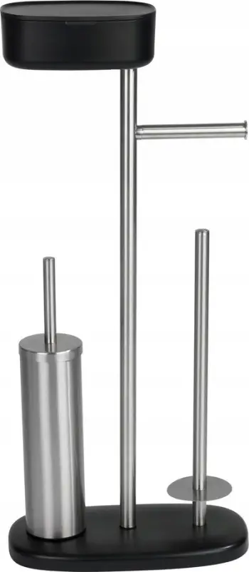 Mbajtëse furçe tualeti Wenko, 72.5 cm, metal, e zezë