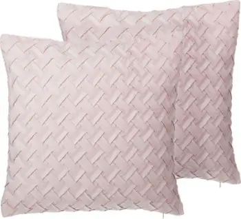 Set jastëkësh dekorativë Beliani TITHONIA, 45x45 cm, 2 copë, rozë