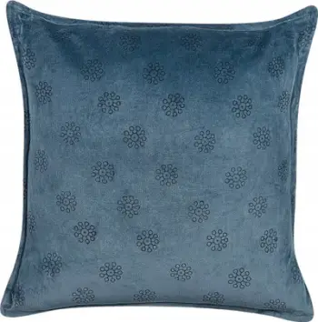 Jastëk dekorativ SESELI Velvet, model gjeometrik, 45 x 45 cm, blu e errët