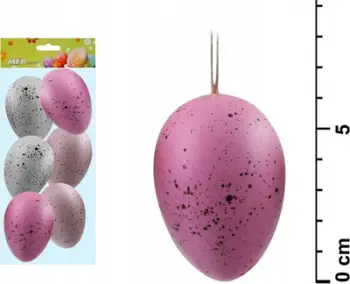 Vezë dekorative Pashkësh MFP, plastike 6 cm, set 6 copë, shumëngjyrëshe