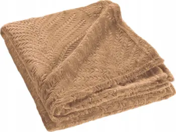 Batanije DOUCEUR D'INTERIEUR Nelia, flanel poliester, 125x150cm, camel