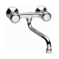 Rubinet lavamani Standard Sink, montim në mur, krom, argjendtë