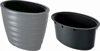 Vazo lulesh Conforama Freze Flowerpot Oval, 55L, me rezervuar, gri e hapur