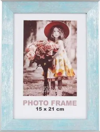 Kornizë fotografish Fandy Portree 4, 15 x 21 cm, dru, blu e çelët