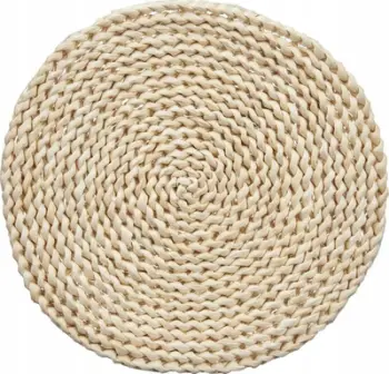 Nënpjatë Kinvara rrumbullake, 25cm, e thurur bar deti, bezhë