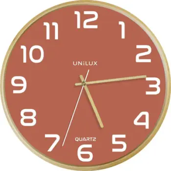 Orë murale UNILUX BALTIC, quartz, 31.5cm, kornizë druri e kuqe