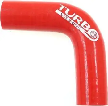 Tub silikoni TurboWorks Elbow 90°, 67mm, XL, i kuq