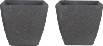 Set vazo lulesh Beliani Zeli, 2 copë, 34 cm, gri e errët