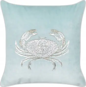 Jastëk dekorativ Scatter Cushion Marine Crab, 45x45cm, kadife, blu