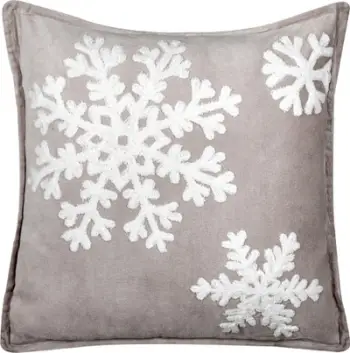 Jastëk dekorativ Scatter Cushion, 45 x 45 cm, pambuk kadife, gri me borë të bardhë