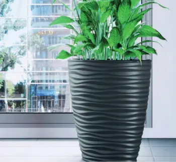 Vazo lulesh Form-Plastic Sahara Ellipse Fi 60, plastike, për ambient të brendshëm dhe të jashtëm, antracit