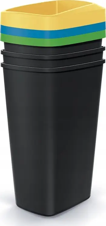Kosh mbeturinash COMPACTA Q SET, 3x45L, plastik, gri