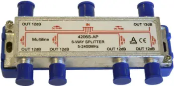 Ndarës satelitor Wentronic 67004 SAT VT 06, 6 dalje, 5-2450 MHz, argjendtë